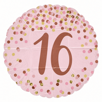 16 Jaar Folie Ballon Roze - 46 cm - Ballonnenshop.nl