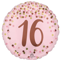 16 Jaar Folie Ballon Roze - 46 cm - Ballonnenshop.nl