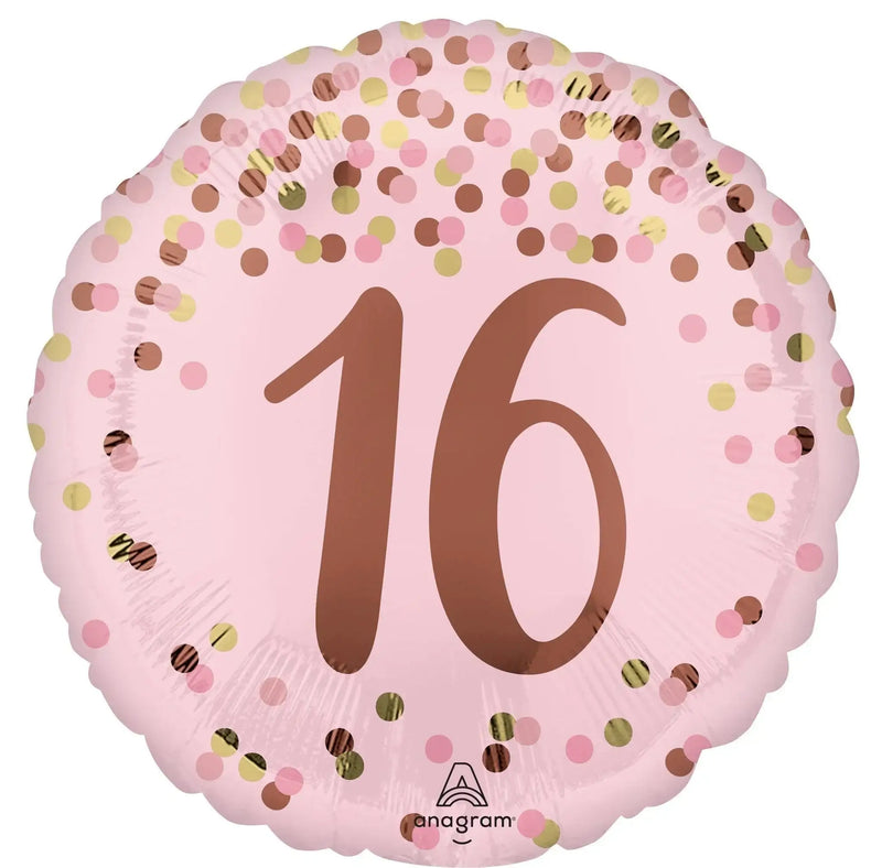 16 Jaar Folie Ballon Roze - 46 cm - Ballonnenshop.nl