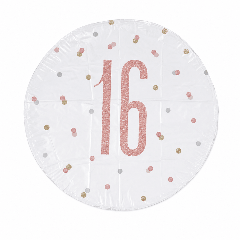 16 Jaar Folie Ballon Wit 45 cm - Ballonnenshop.nl