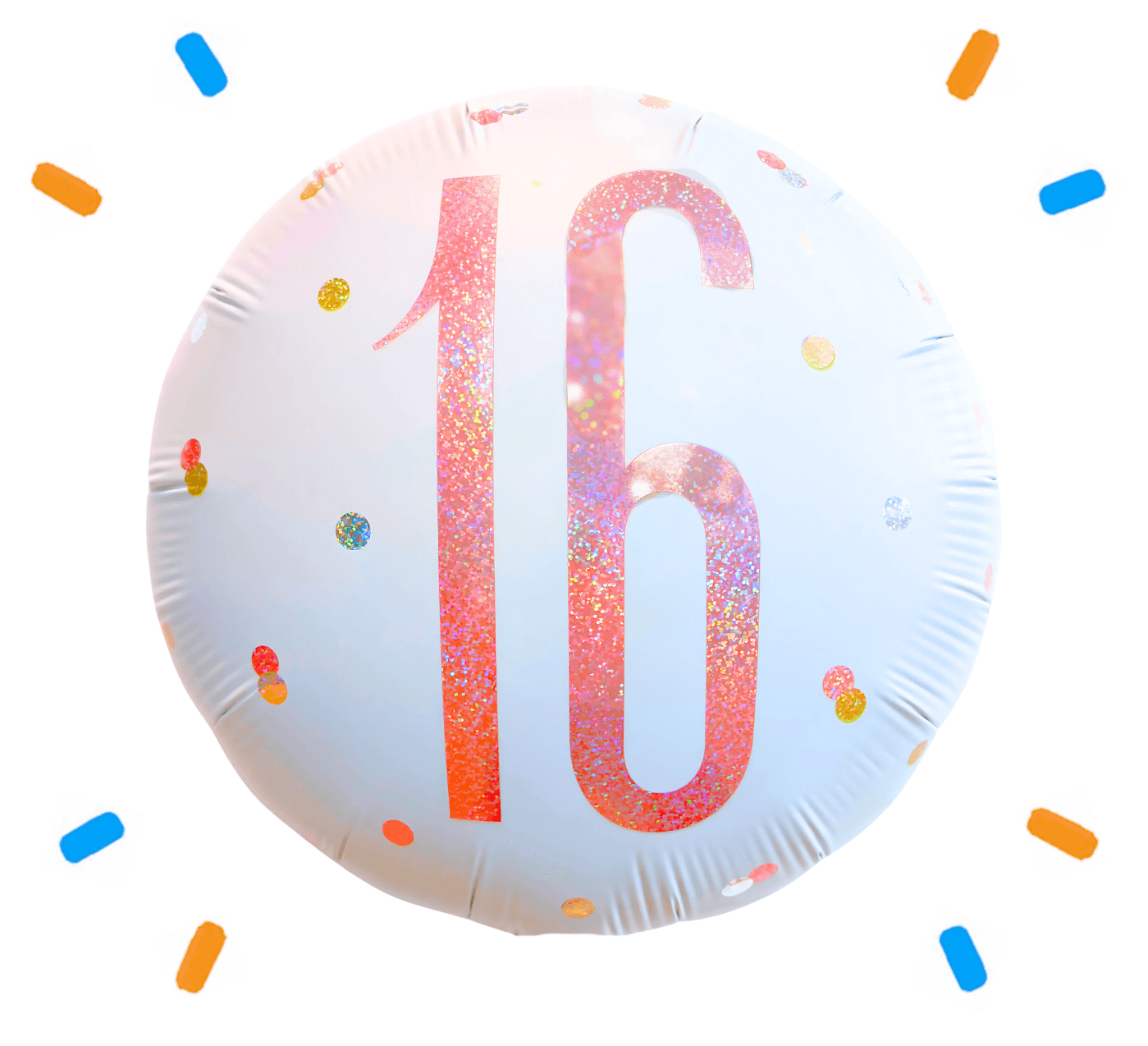 16 Jaar Helium Ballon Wit - Gevuld Met Helium - 45 cm - Ballonnenshop.nl