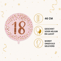 18 Jaar Folie Ballon Roze - 46 cm - Ballonnenshop.nl
