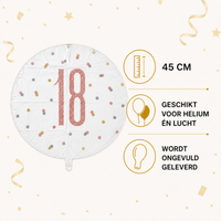 18 Jaar Folie Ballon Wit 45 cm - Ballonnenshop.nl