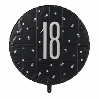 18 Jaar Folie Ballon Zwart 45 cm - Ballonnenshop.nl
