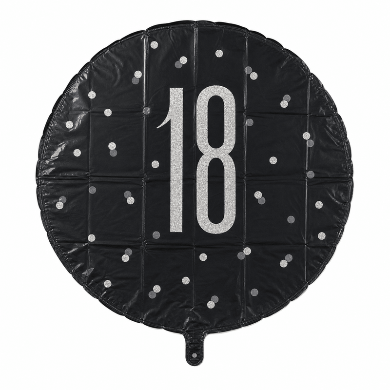 18 Jaar Folie Ballon Zwart 45 cm - Ballonnenshop.nl
