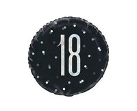 18 Jaar Folie Ballon Zwart 45 cm - Ballonnenshop.nl