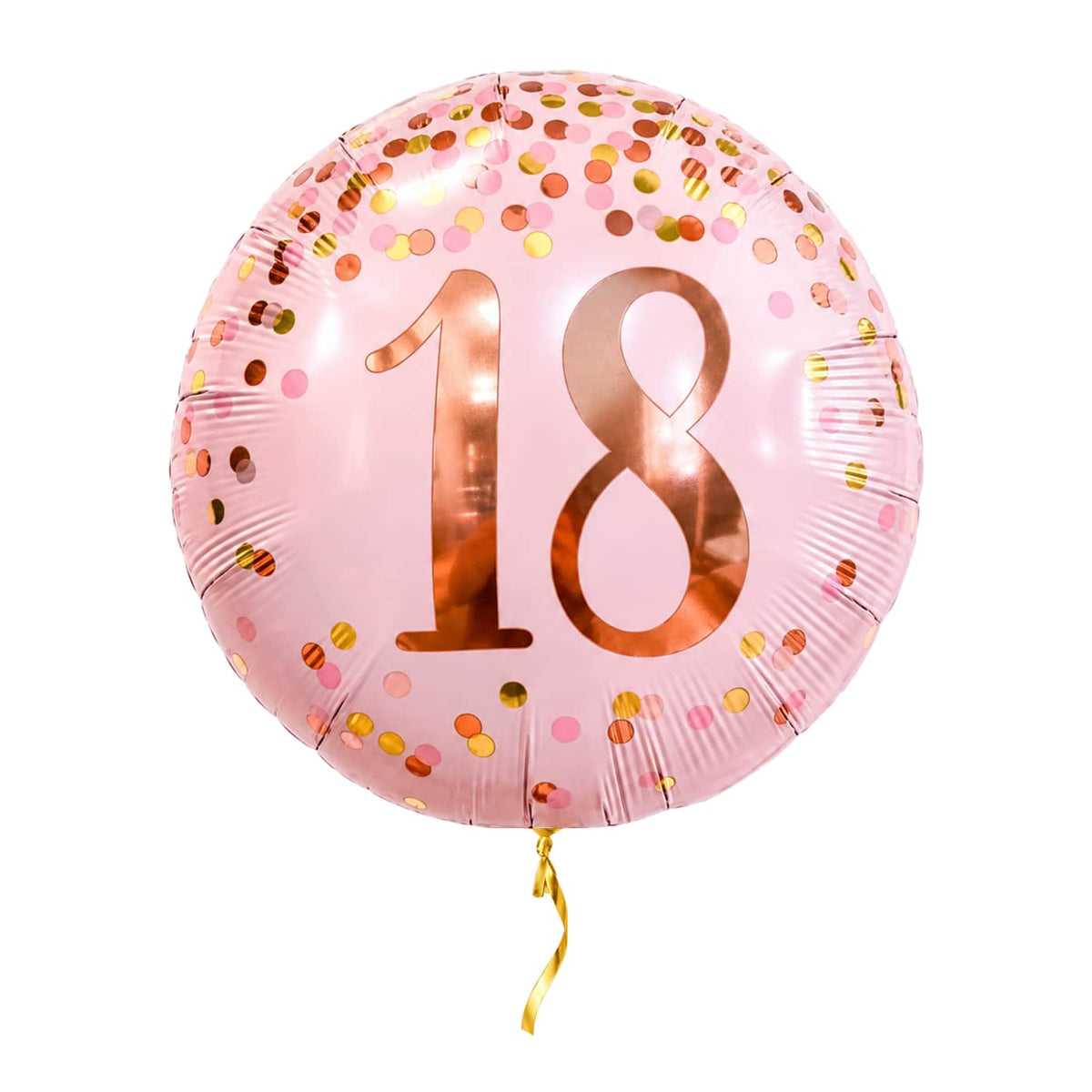 18 Jaar Helium Ballon Roze – met helium gevuld, met gouden lint