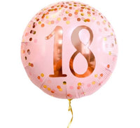 18 Jaar Helium Ballon Roze - Gevuld Met Helium - 46 cm - Ballonnenshop.nl