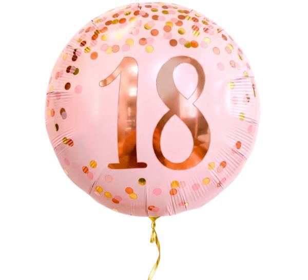 18 Jaar Helium Ballon Roze - Gevuld Met Helium - 46 cm - Ballonnenshop.nl