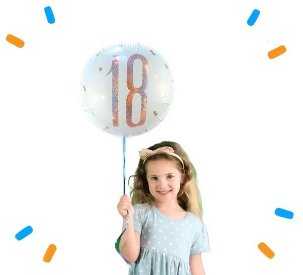 18 Jaar Helium Ballon Wit - Gevuld Met Helium - 45 cm - Ballonnenshop.nl
