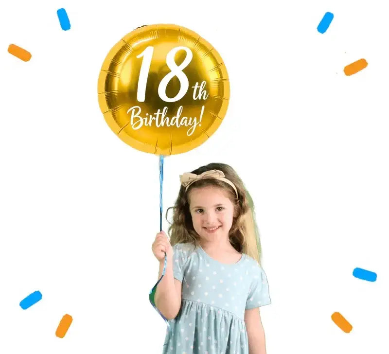 18th Birthday Helium Ballon Goud - Gevuld Met Helium - 45 cm - Ballonnenshop.nl