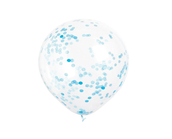 Licht Blauwe Confetti Ballonnen - 6 stuks - 30,5 cm