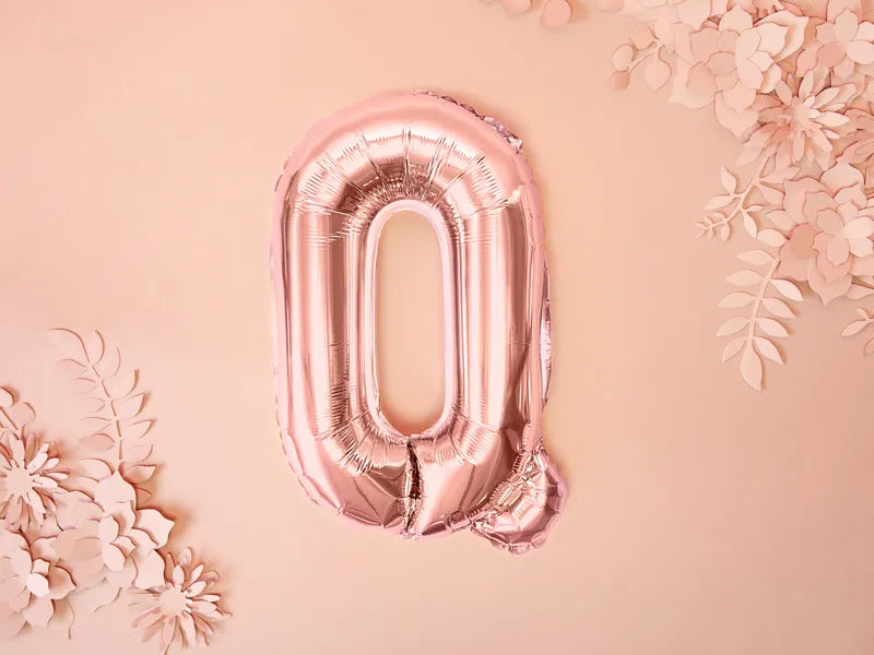 Letter Ballon Q Rose Goud - 35 cm