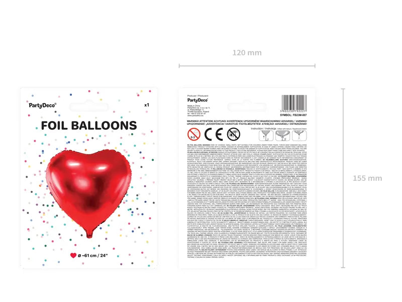 Hart Ballon Rood 61 cm