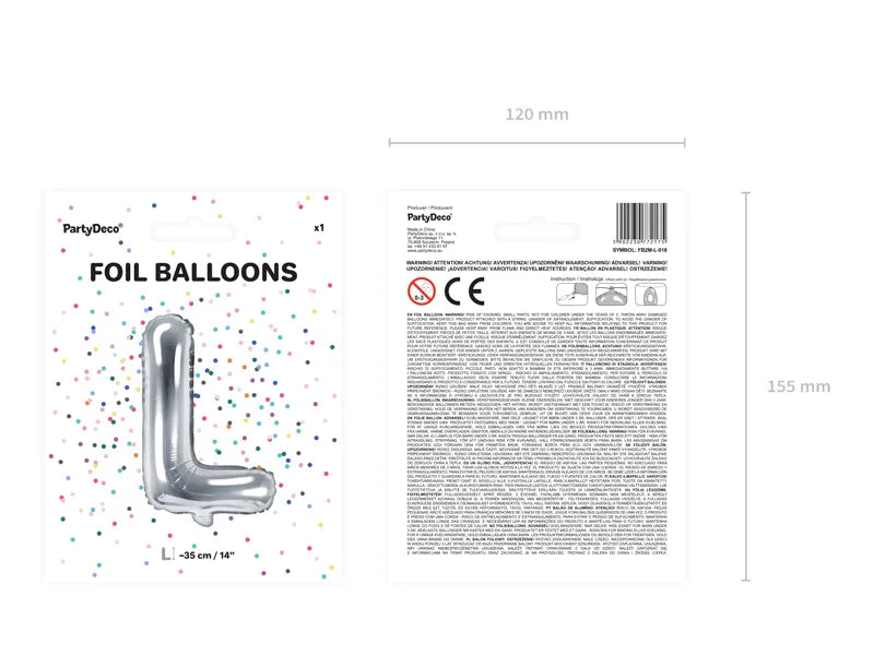 Letter Ballon L Zilver - 35 cm
