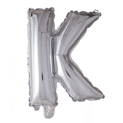 Letter Ballon K Zilver 102 cm