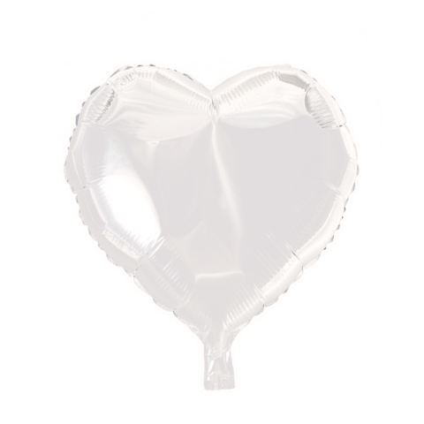 Helium Ballon Hart - Wit - 46 cm