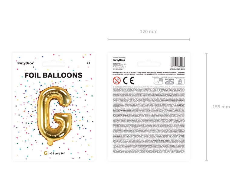 Letter Ballon G Goud - 35 cm