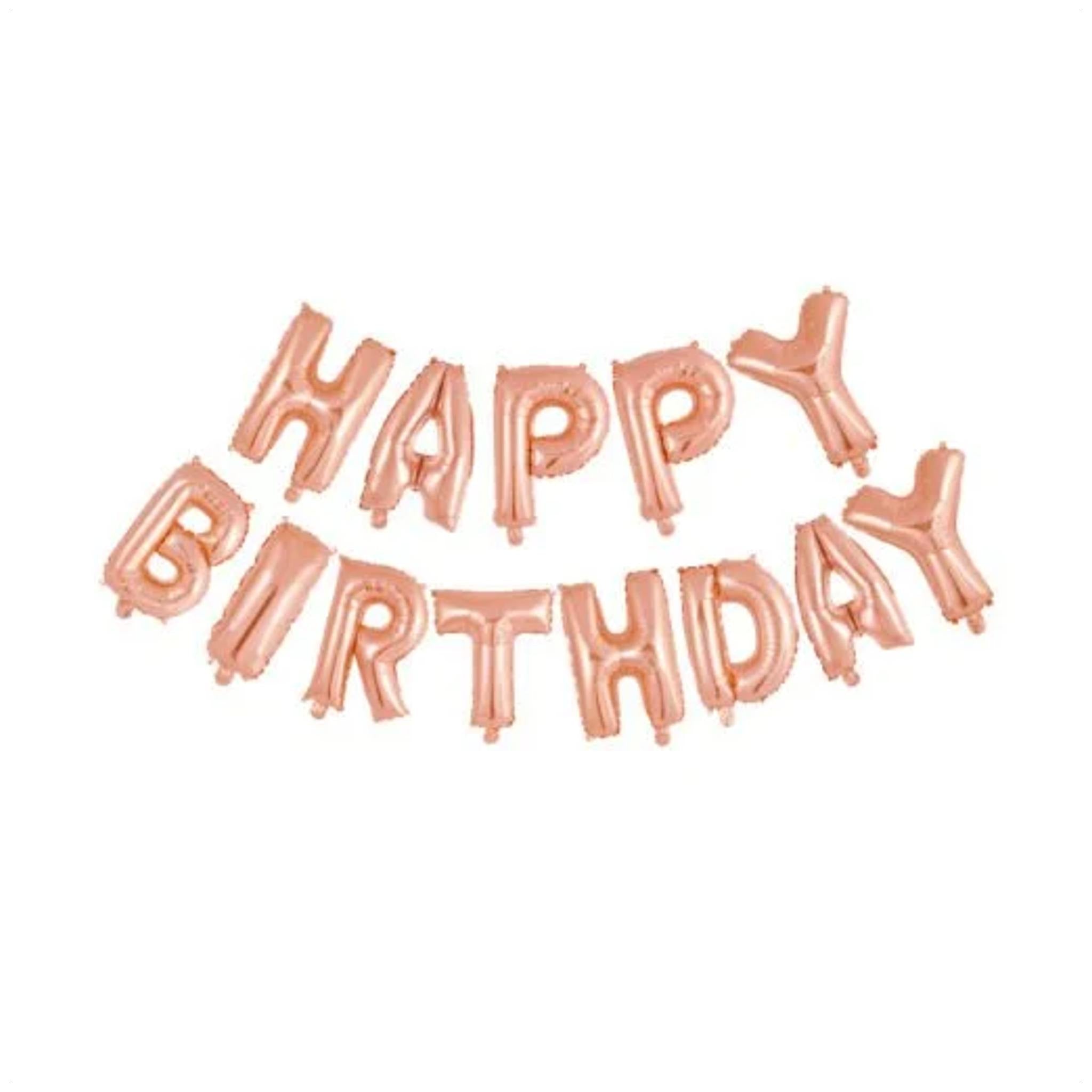 Happy Birthday Letter Ballonnen Rose Goud 41 cm
