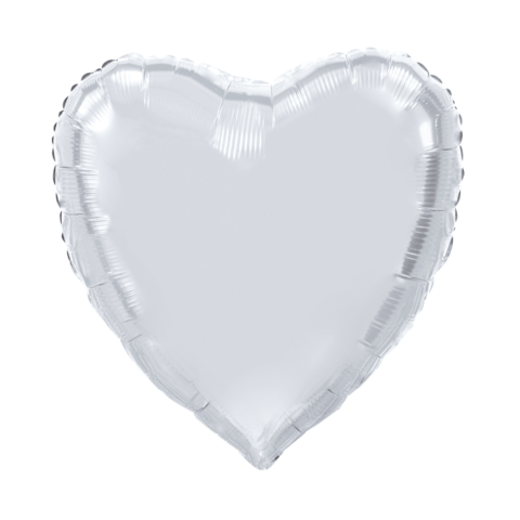 Helium Hart Ballon - Zilver - 91 cm