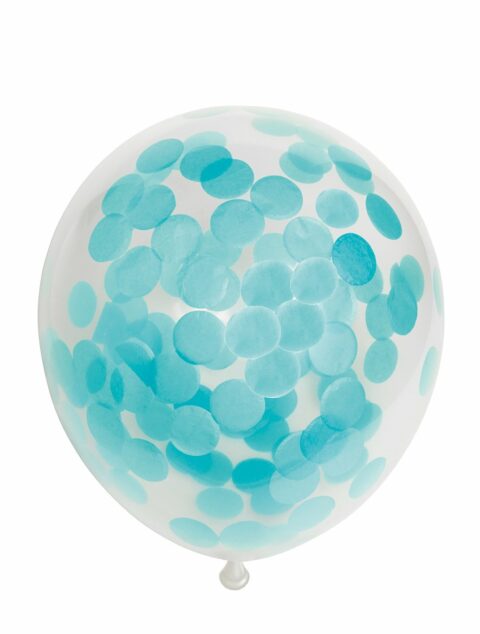 Confetti Ballonnen - Baby Blauw - 6 stuks - 30 cm