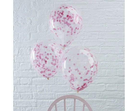 Confetti Ballonnen Roze - 5 stuks - 30 cm