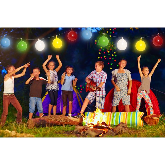 Ballonnenslinger Met Wit Led Licht - 4 m