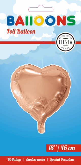 Helium Ballon Hart - Rose Goud - 46 cm