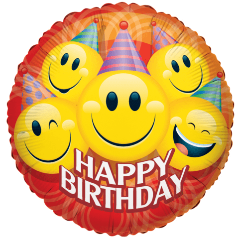 Happy Birthday Emoji Helium Ballon - 91 cm