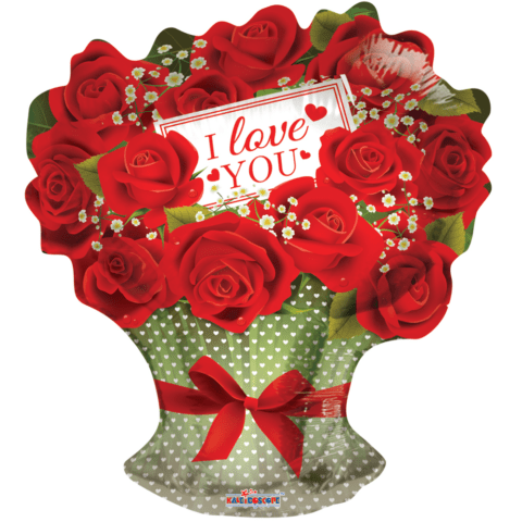 Rozen I Love You Helium Ballon - Gevuld Met Helium - 45 cm