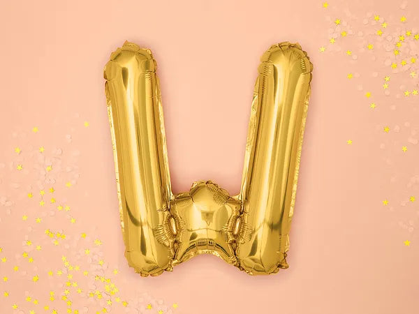 Letter Ballon W Goud - 35 cm