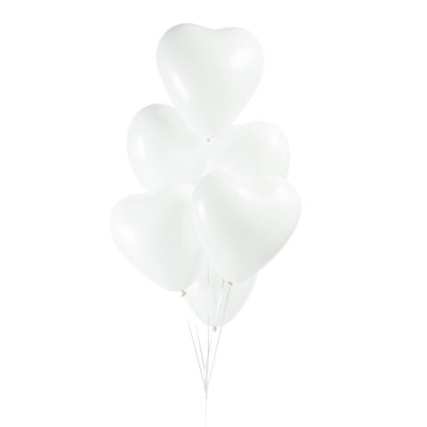 Witte Hartjes Ballonnen - 6 stuks - 30 cm