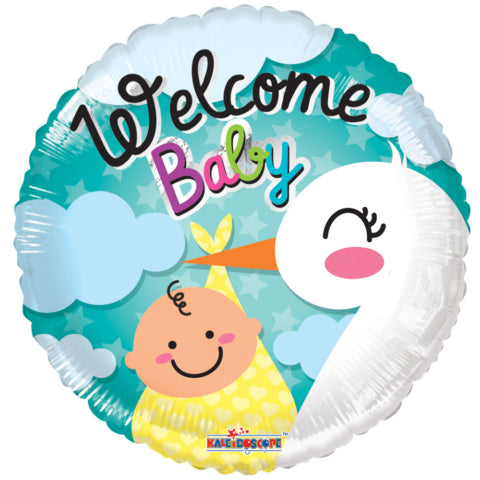 Welcome Baby Helium Ballon Ooievaar - Gevuld Met Helium - 45 cm