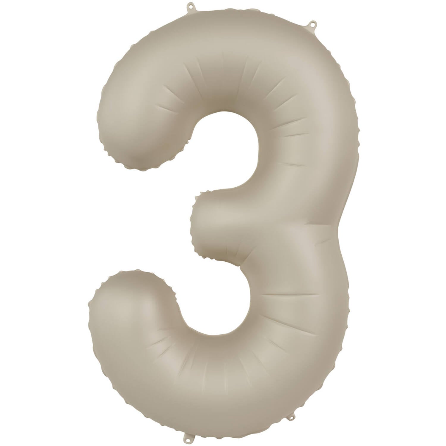Cijfer Ballon 3 - Creamy Latte - Matt - 86 cm