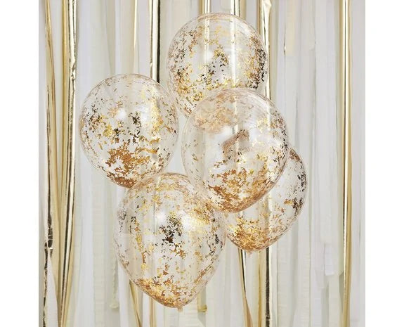 Confetti Ballonnen Goud - Mix It Up - 5 stuks - 30 cm