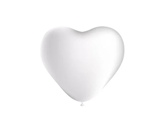 Witte Hartjes Ballonnen - 6 stuks - 25 cm