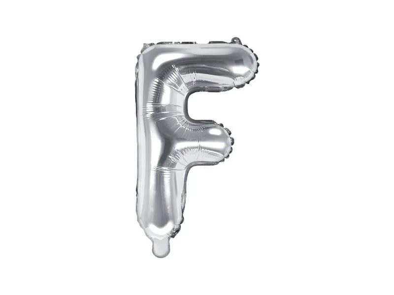 Letter Ballon F Zilver - 35 cm