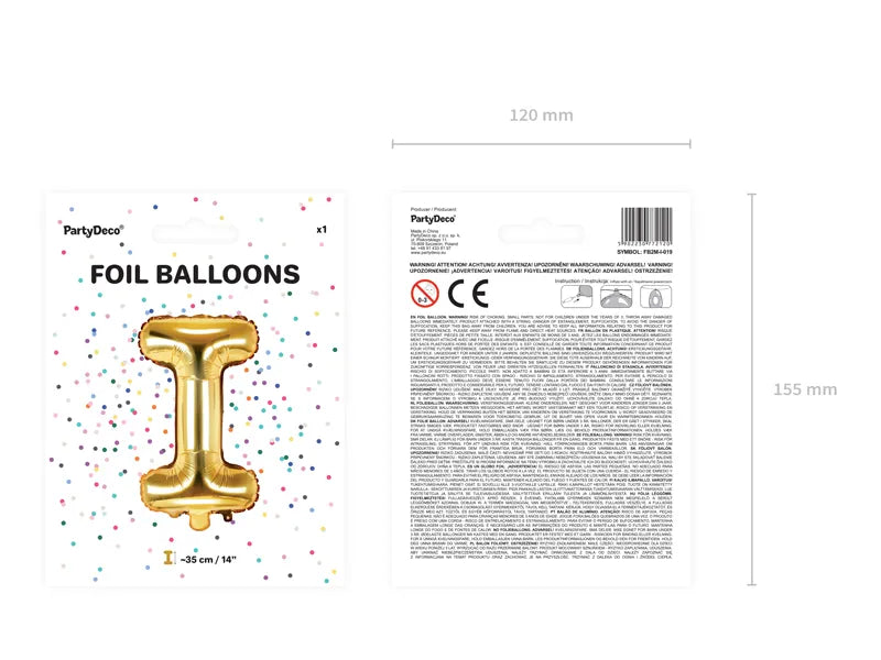Letter Ballon I Goud - 35 cm