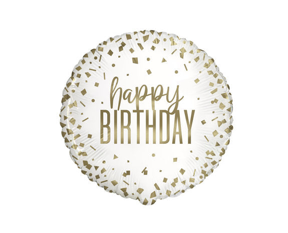 Happy Birthday Helium Ballon Goud - Gevuld Met Helium - 45 cm