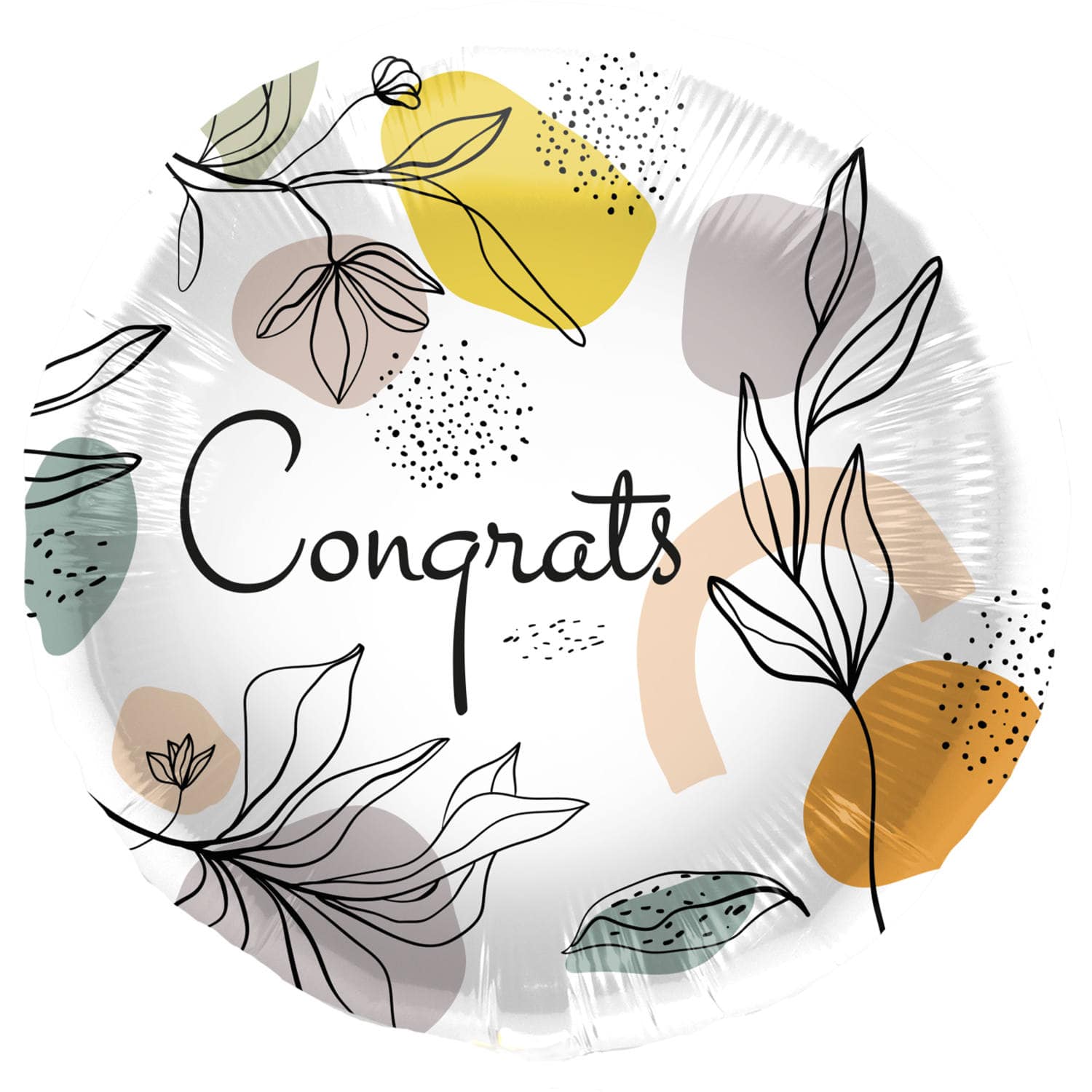 Congrats Helium Ballon Line Art - Gevuld Met Helium - 45 cm
