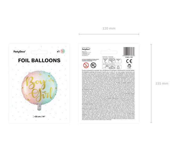 Boy Or Girl Helium Ballon 35 cm