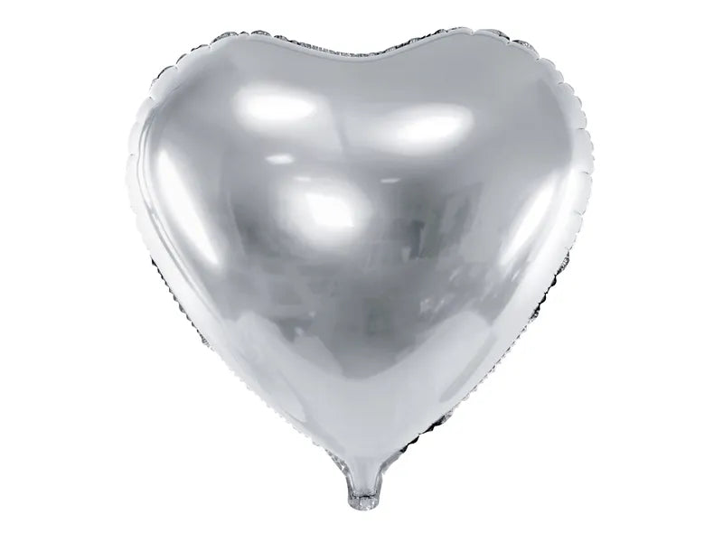 Hart Ballon Zilver 61 cm