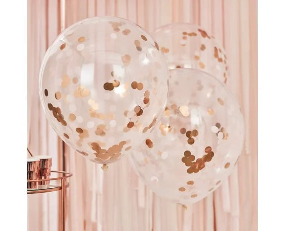 Confetti Ballonnen Rose Goud XL - 3 stuks - 56 cm