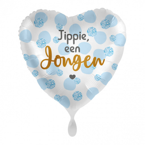 Jippie Een Jongen Helium Ballon - Gevuld Met Helium - 43 cm