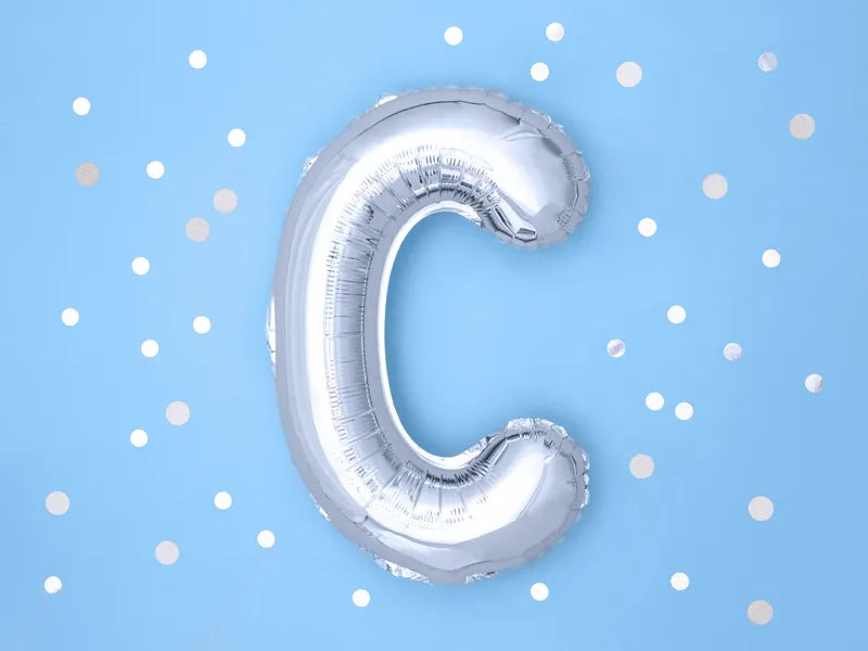 Letter Ballon C Zilver - 35 cm