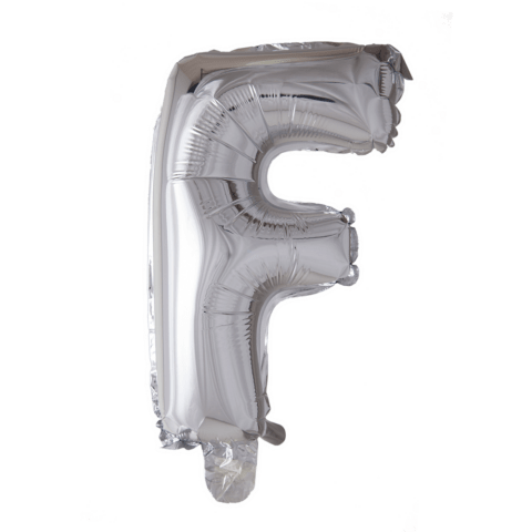 Letter Ballon F Zilver 102 cm