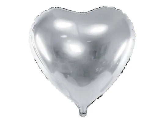 Hart Ballon Zilver 45 cm
