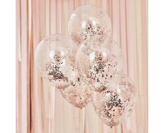 Confetti Ballonnen Rose Goud - Mix It Up - 5 stuks - 30 cm