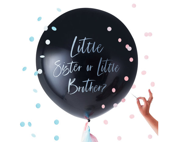 Gender Reveal Ballon - Little Brother or Sister - 91 cm
