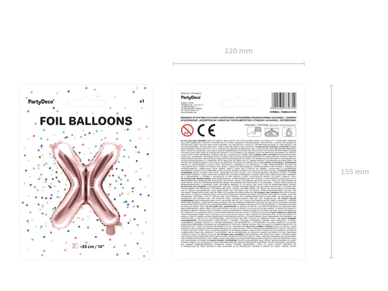 Letter Ballon X Rose Goud - 35 cm